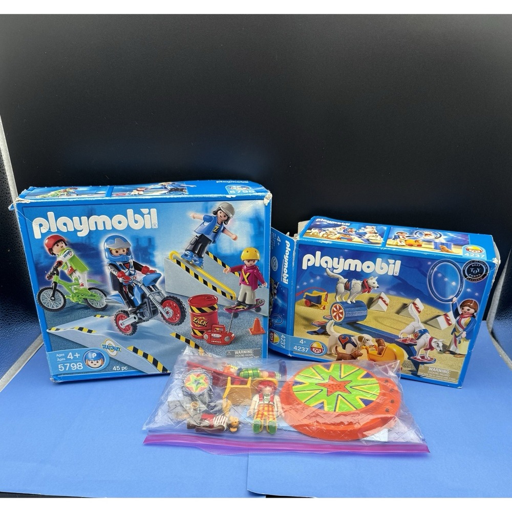 PLAYMOBIL Circus Lot of 3 Incomplete Sets w/Figures & Accessories- Parts/Rebuild